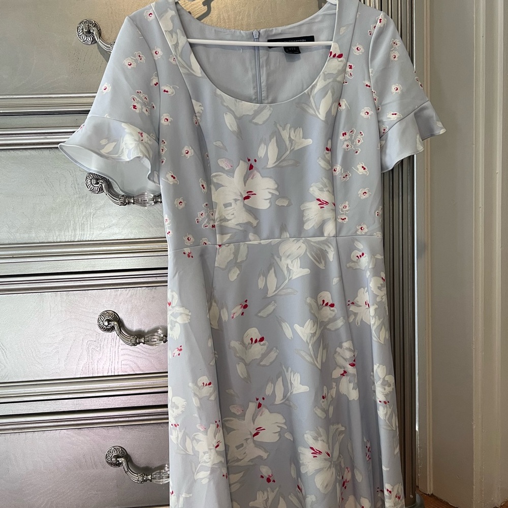 French Connection elegant Nordstrom light blue mini dress floral
